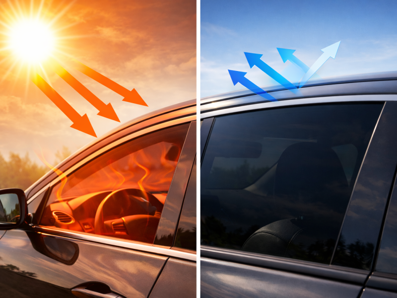 Untinted vs. tinted window comparison